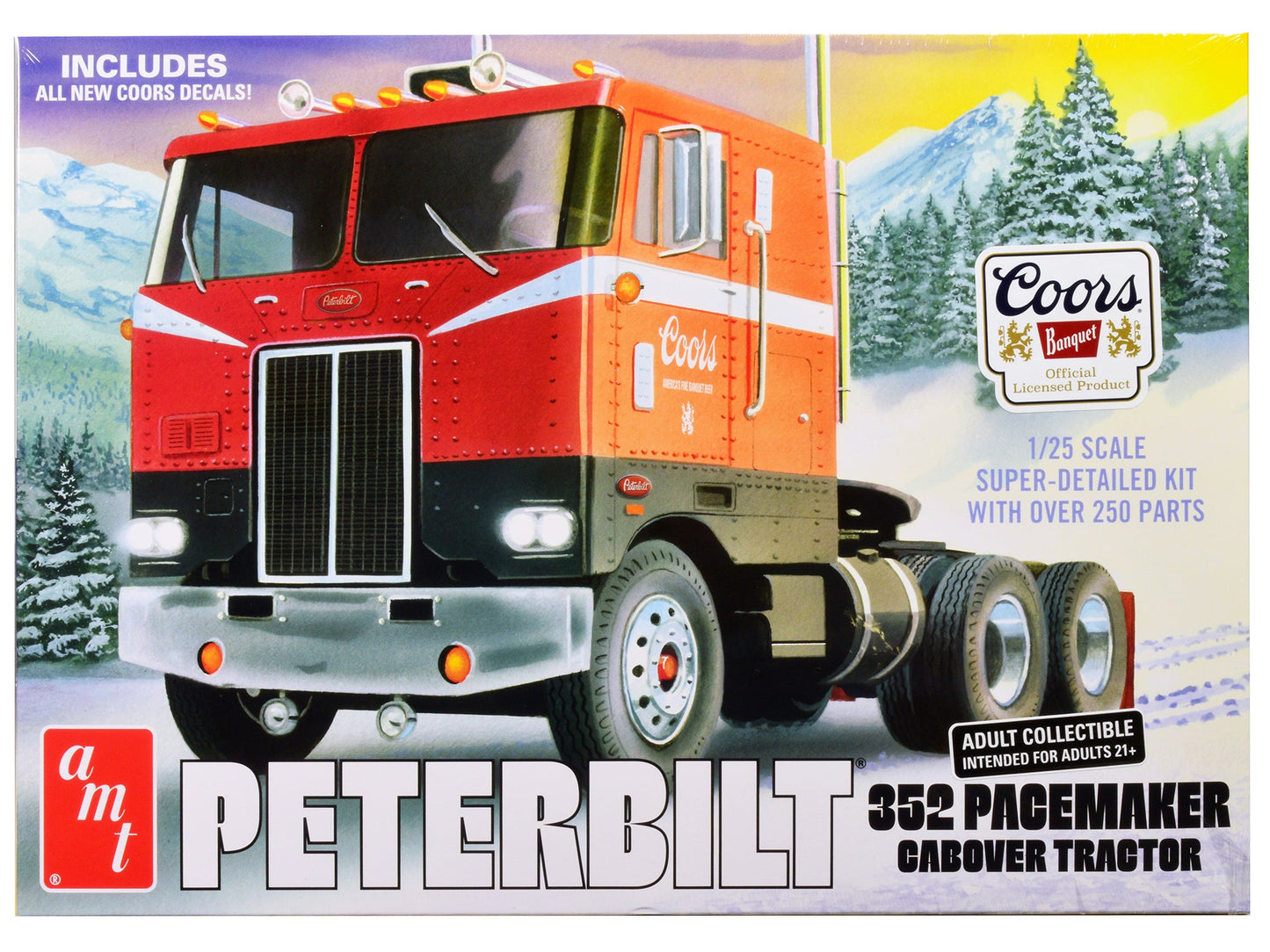Skill 3 Model Kit Peterbilt 352 Pacemaker Cabover Tractor "Coors" 1/25 Scale Model