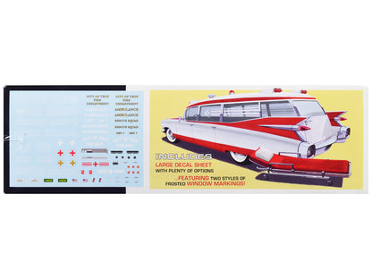 Skill 2 Model Kit 1959 Cadillac Ambulance with Gurney Accessory 1/25 Scale Model