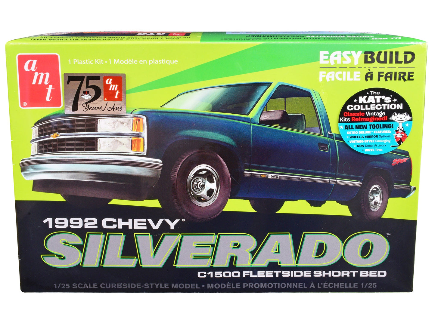 Skill 2 Model Kit 1992 Chevrolet Silverado C1500 Fleetside Short Bed Pickup Truck "Easy Build" 1/25 Scale Model