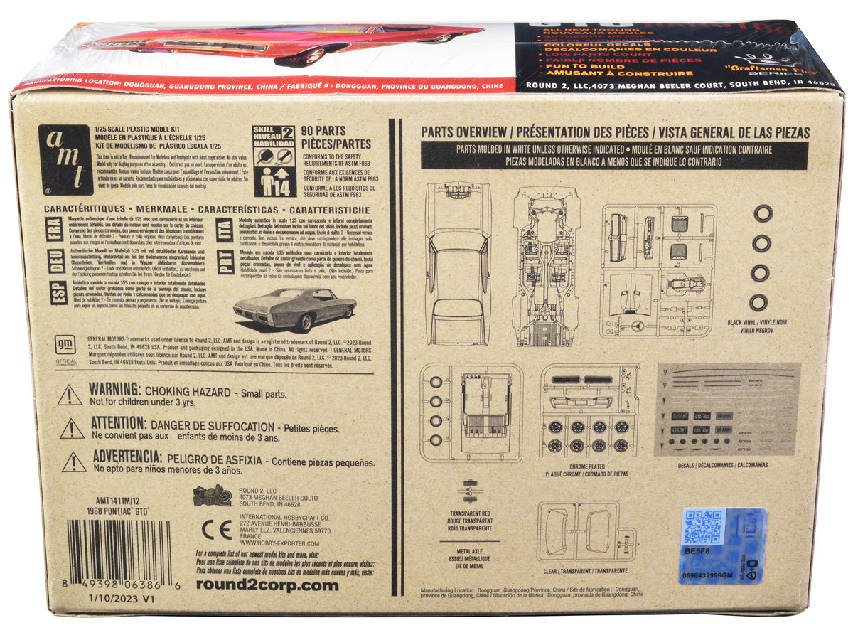 Skill 2 Model Kit 1968 Pontiac GTO Hardtop "Craftsman Plus" Series 1/25 Scale Model