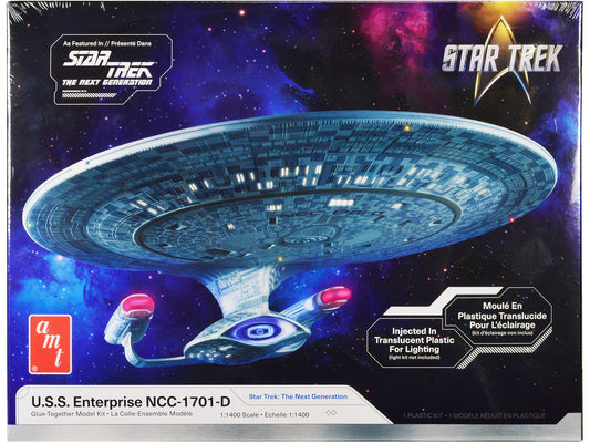 Skill 2 Model Kit U.S.S. Enterprise NCC-1701-D Space Ship "Star Trek: The Next Generation" (1987-1994) TV Series 1/1400 Scale Model