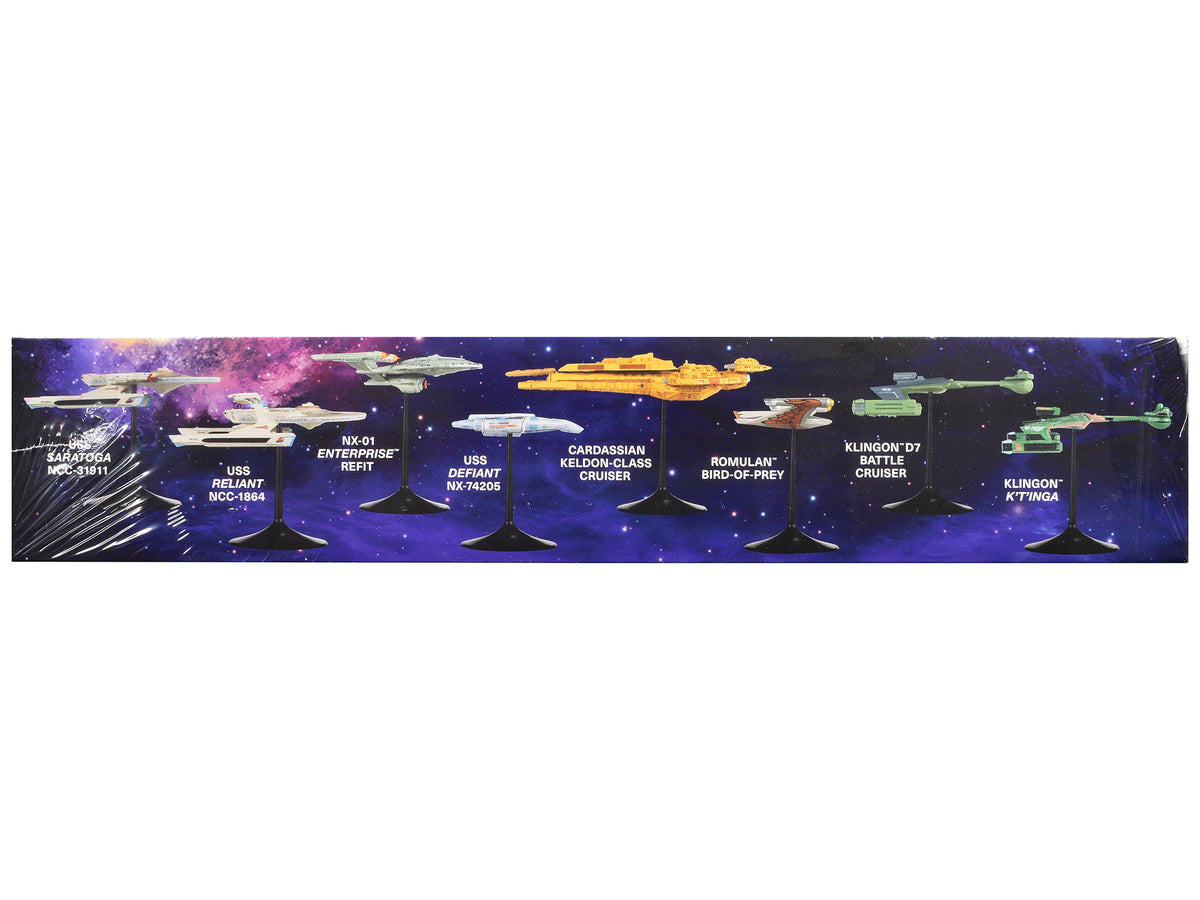 Skill 2 Model Kit Allies and Adversaries Space Ship Set "Star Trek" Franchise 1/2500 Scale Model