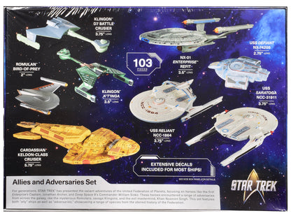 Skill 2 Model Kit Allies and Adversaries Space Ship Set "Star Trek" Franchise 1/2500 Scale Model
