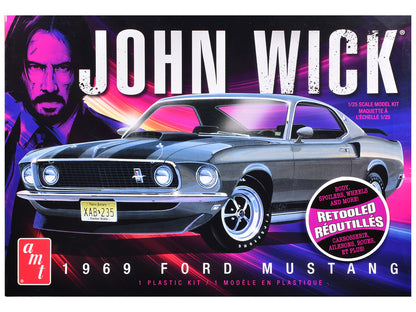 Skill 2 Model Kit 1969 Ford Mustang "John Wick" (2014) Movie 1/25 Plastic Model