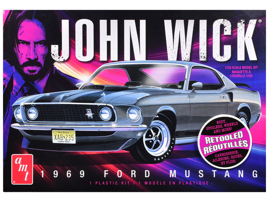 Skill 2 Model Kit 1969 Ford Mustang "John Wick" (2014) Movie 1/25 Plastic Model