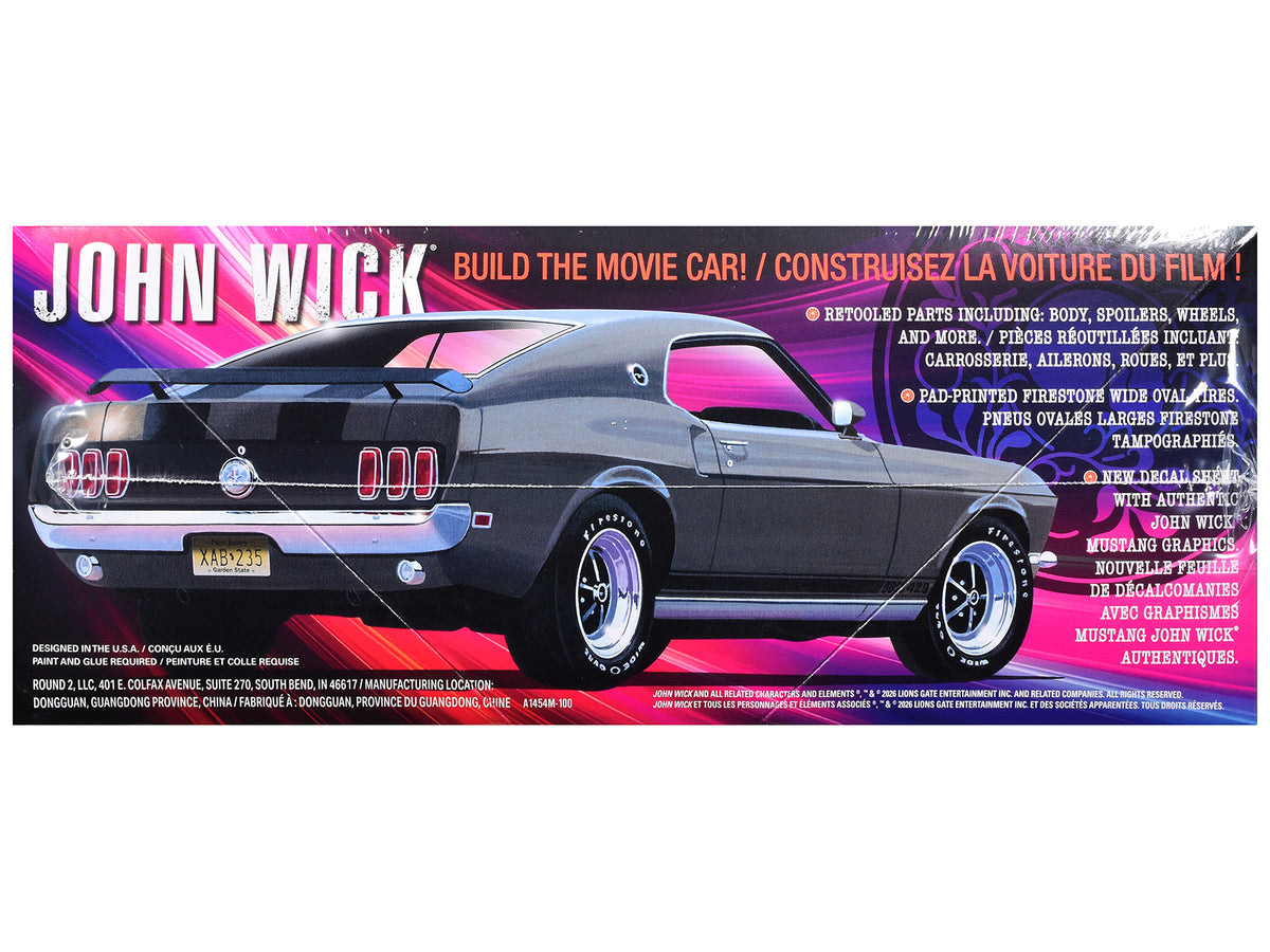 Skill 2 Model Kit 1969 Ford Mustang "John Wick" (2014) Movie 1/25 Plastic Model