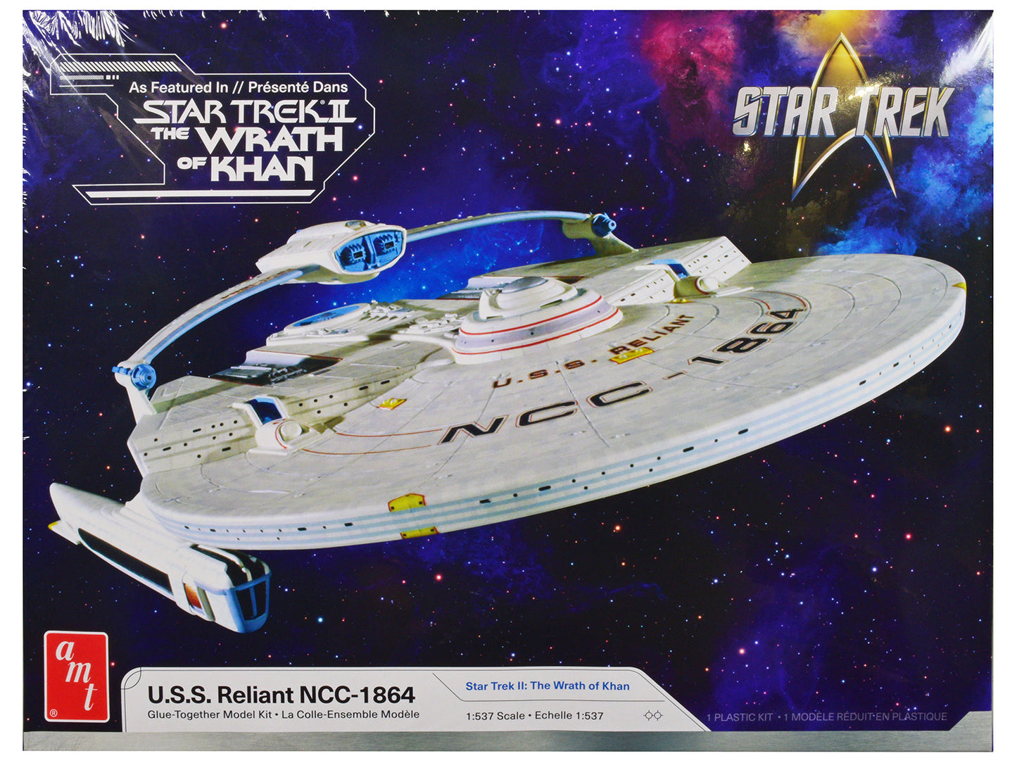 Skill 2 Model Kit U.S.S. Reliant NCC-1864 Space Craft "Star Trek II: The Wrath of Khan" (1982) Movie 1/537 Scale Model