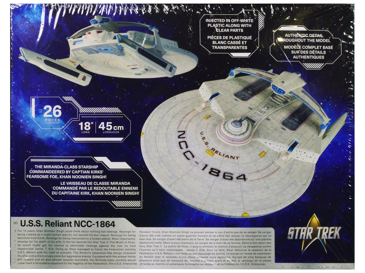 Skill 2 Model Kit U.S.S. Reliant NCC-1864 Space Craft "Star Trek II: The Wrath of Khan" (1982) Movie 1/537 Scale Model
