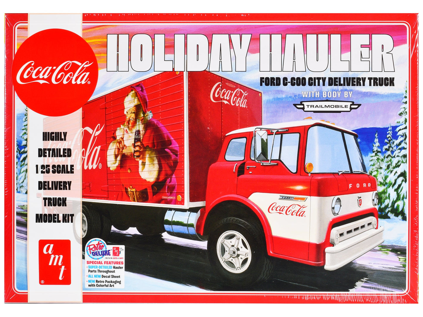 Skill 3 Model Kit Ford C-600 City Delivery Truck "Holiday Hauler - Coca-Cola" 1/25 Scale Model