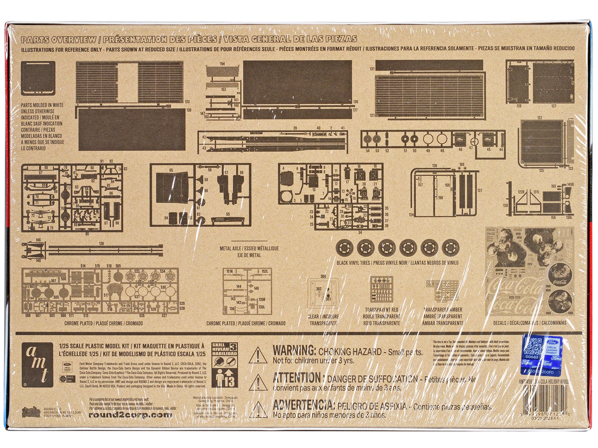 Skill 3 Model Kit Ford C-600 City Delivery Truck "Holiday Hauler - Coca-Cola" 1/25 Scale Model