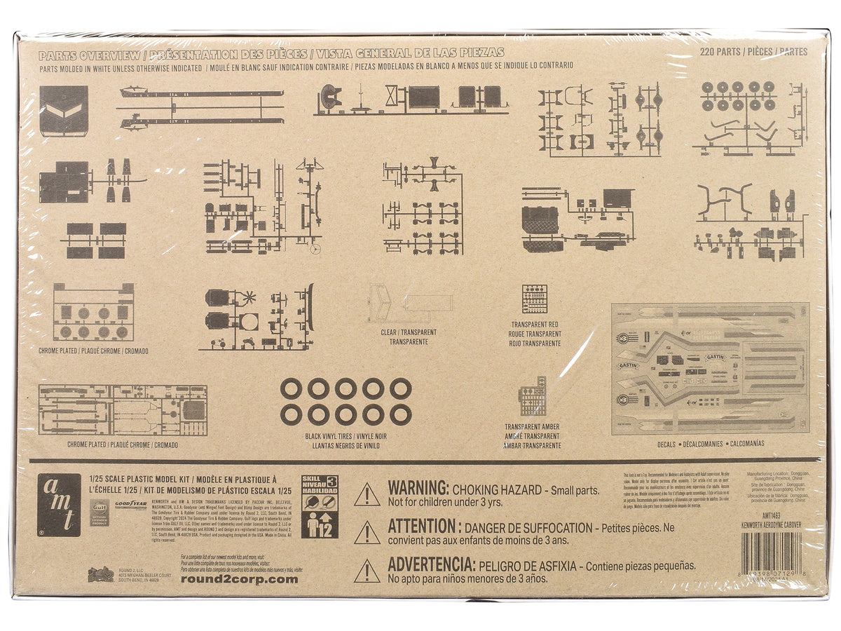 Skill 3 Model Kit Kenworth Aerodyne Cabover Truck Tractor 1/25 Scale Model