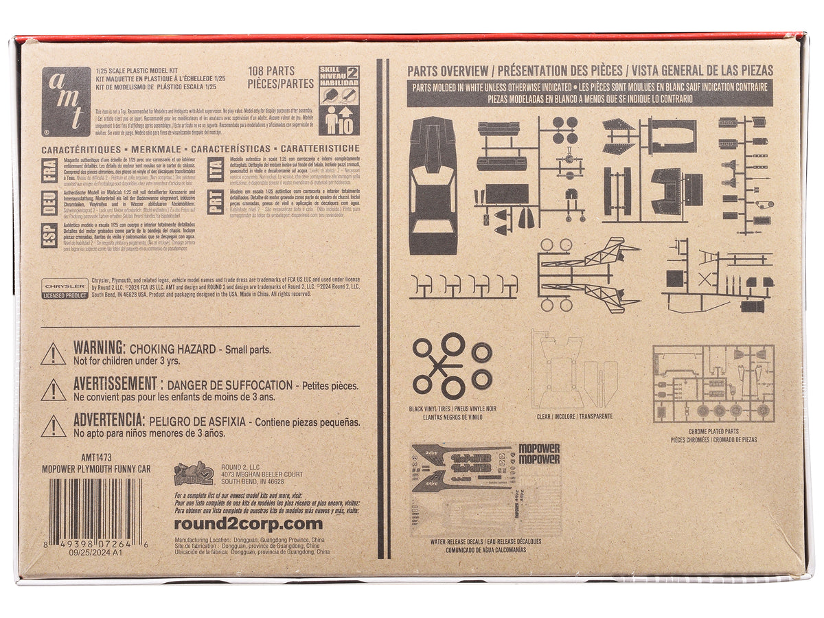 Skill 2 Model Kit Plymouth Funny Car "Mopower" 1/25 Scale Model