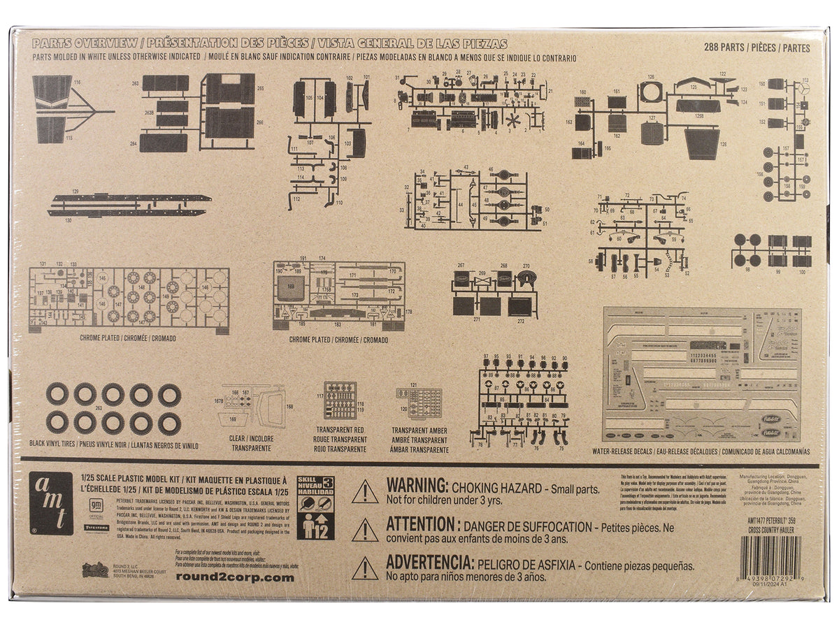 Skill 3 Model Kit Peterbilt 359 "Cross Country Hauler" 1/25 Scale Model