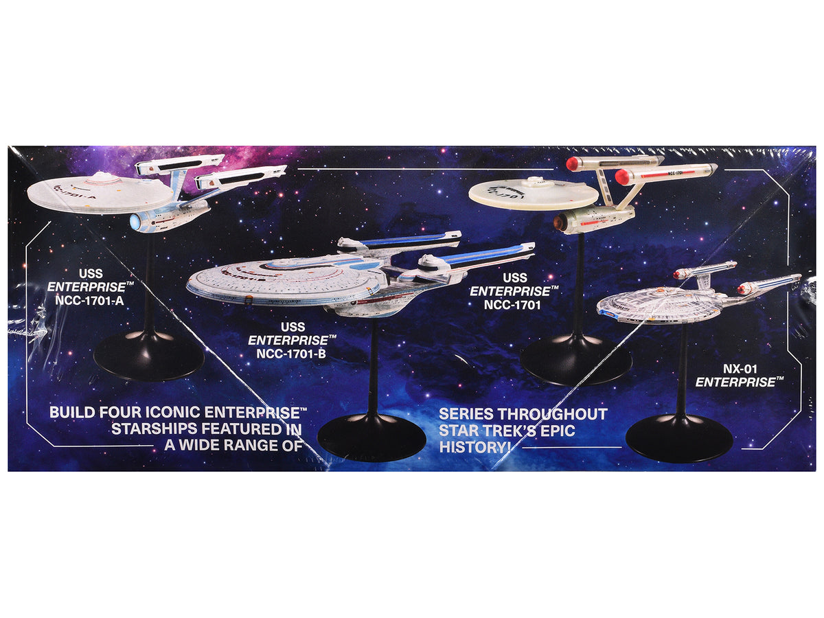 Skill 2 Model Kit U.S.S. Enterprise Four Ship Set "Star Trek" 1/2500 Scale Model