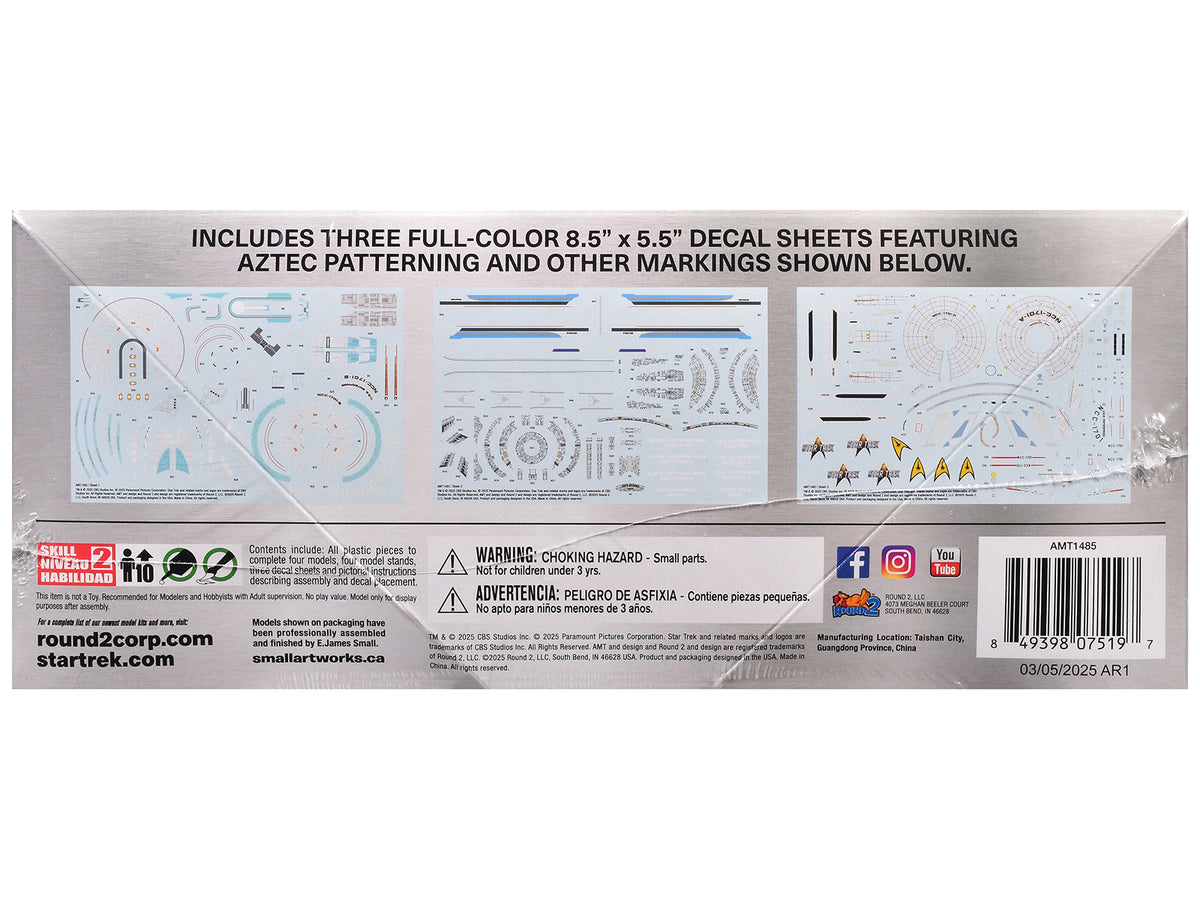 Skill 2 Model Kit U.S.S. Enterprise Four Ship Set "Star Trek" 1/2500 Scale Model