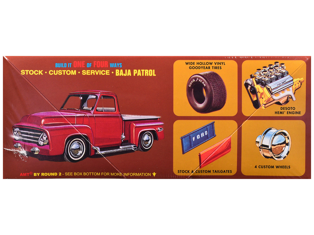 Skill 2 Model Kit 1953 Ford Pickup Truck "Baja Patrol" 1/25 Scale Model
