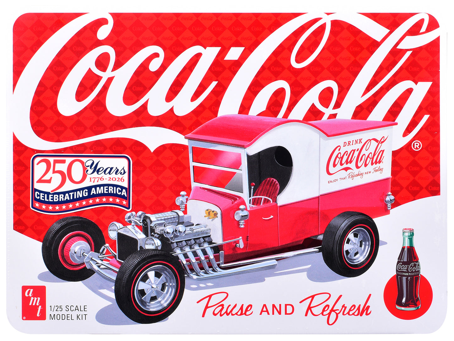 Skill 2 Model Kit Ford Model T Panel "Coca-Cola" with Collector Tin 1/25 Scale Model