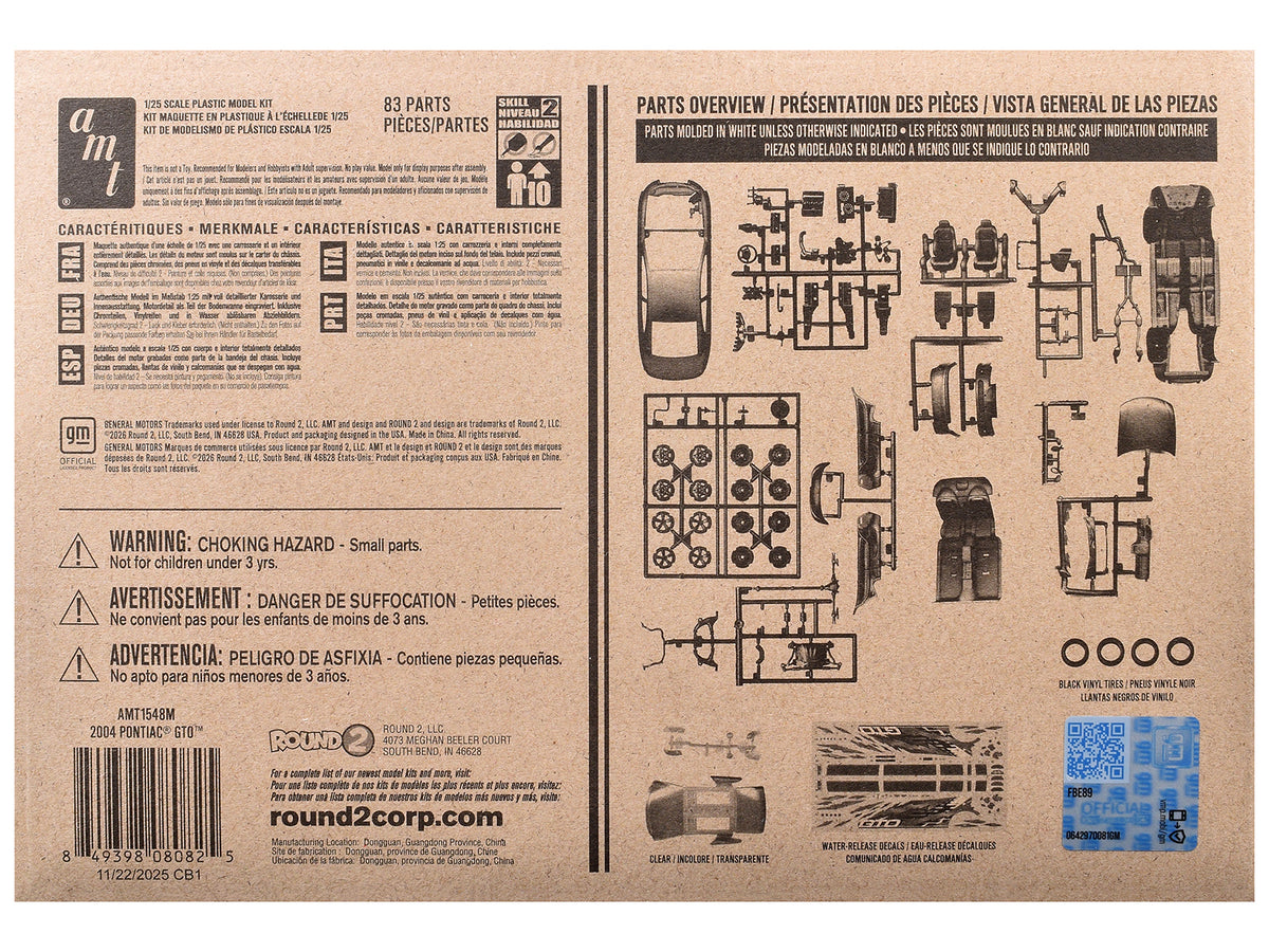 Skill 2 Model Kit 2004 Pontiac GTO 1/25 Scale Model