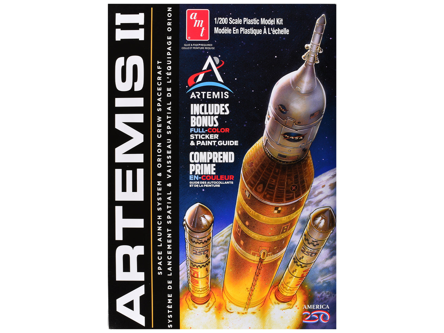 Skill 2 Model Kit NASA Artemis II Space Launch System and Orion Crew Spacecraft 1/200 Scale Model