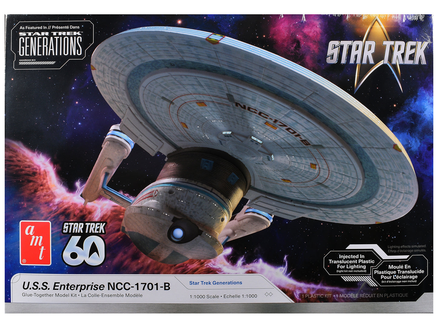 Skill 2 Model Kit U.S.S. Enterprise NCC-1701-B Space Ship "Star Trek Generations" (1994) Movie 1/1000 Model Kit