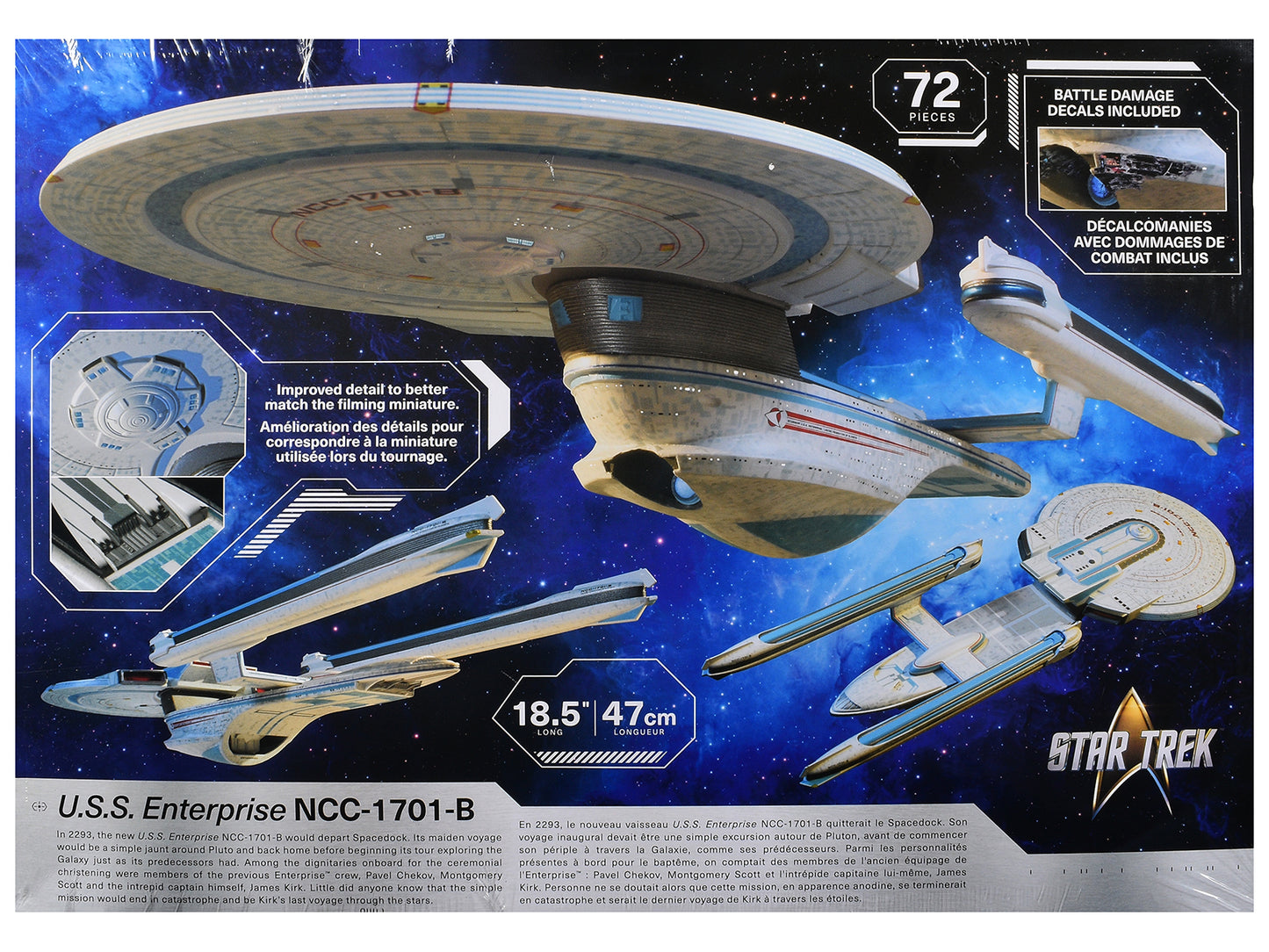 Skill 2 Model Kit U.S.S. Enterprise NCC-1701-B Space Ship "Star Trek Generations" (1994) Movie 1/1000 Model Kit