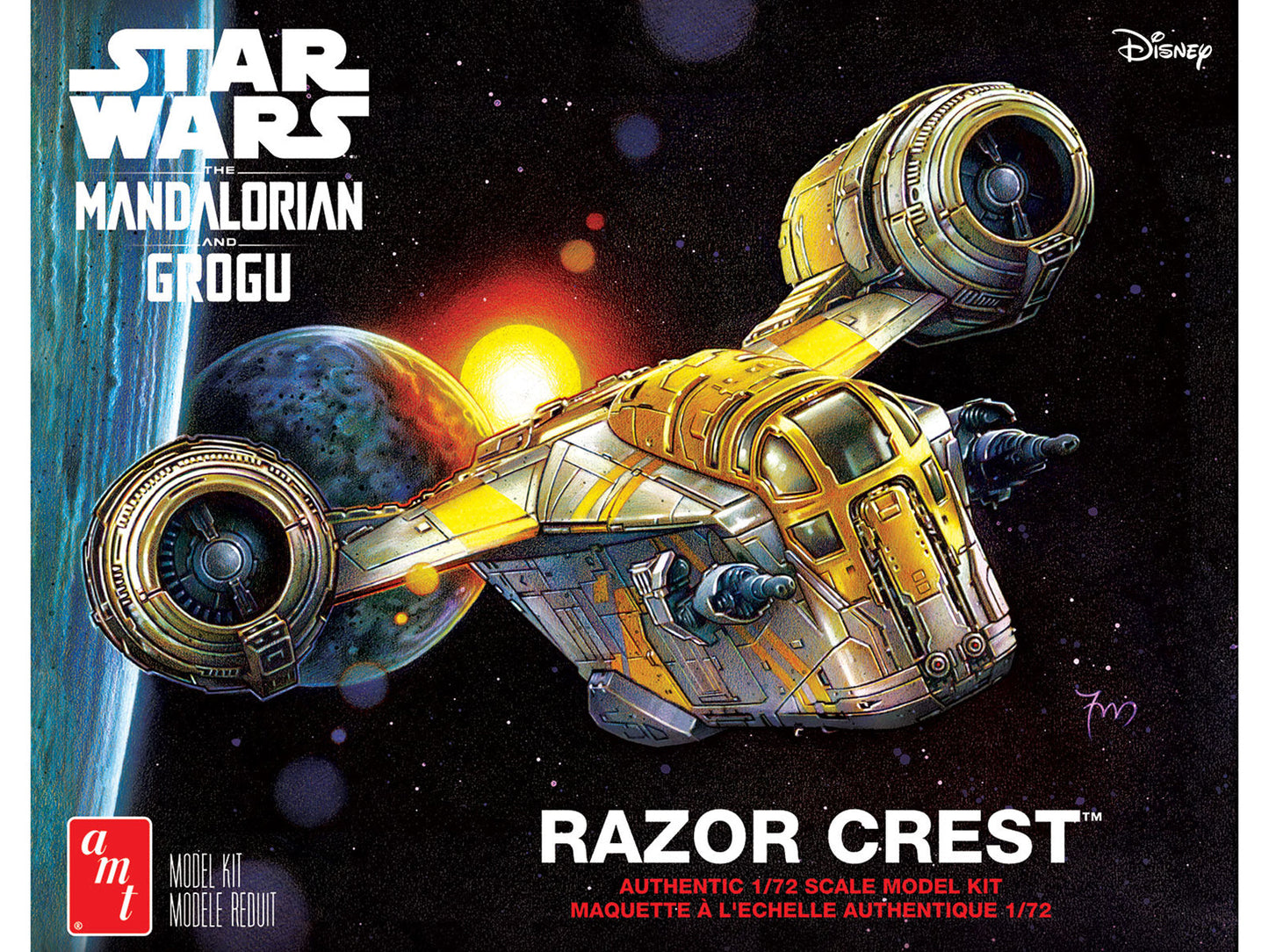 Skill 2 Model Kit Razor Crest Spaceship "Star Wars: The Mandalorian" 1/72 Scale Model