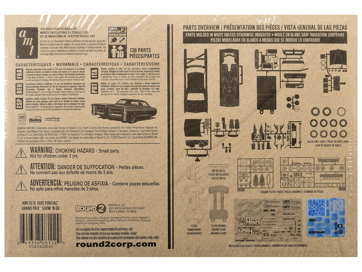 Skill 2 Model Kit of 1965 Pontiac Grand Prix Show 'N' Go 1/25 Scale Model