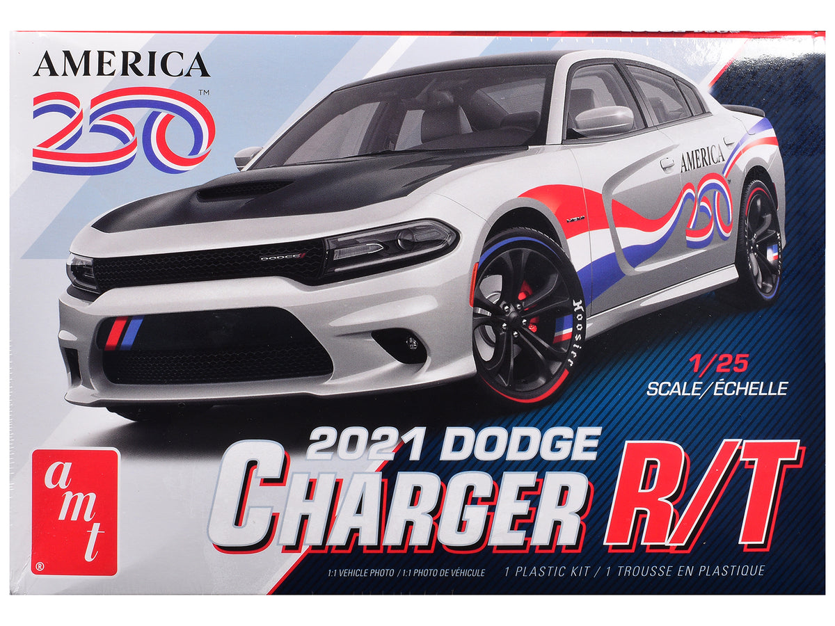 Skill 2 Model Kit 2021 Dodge Charger R/T "America 250" 1/25 Scale Model