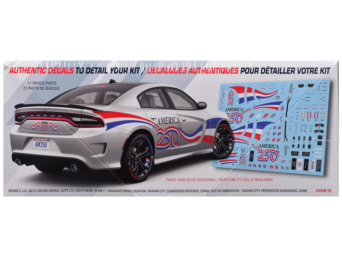 Skill 2 Model Kit 2021 Dodge Charger R/T "America 250" 1/25 Scale Model