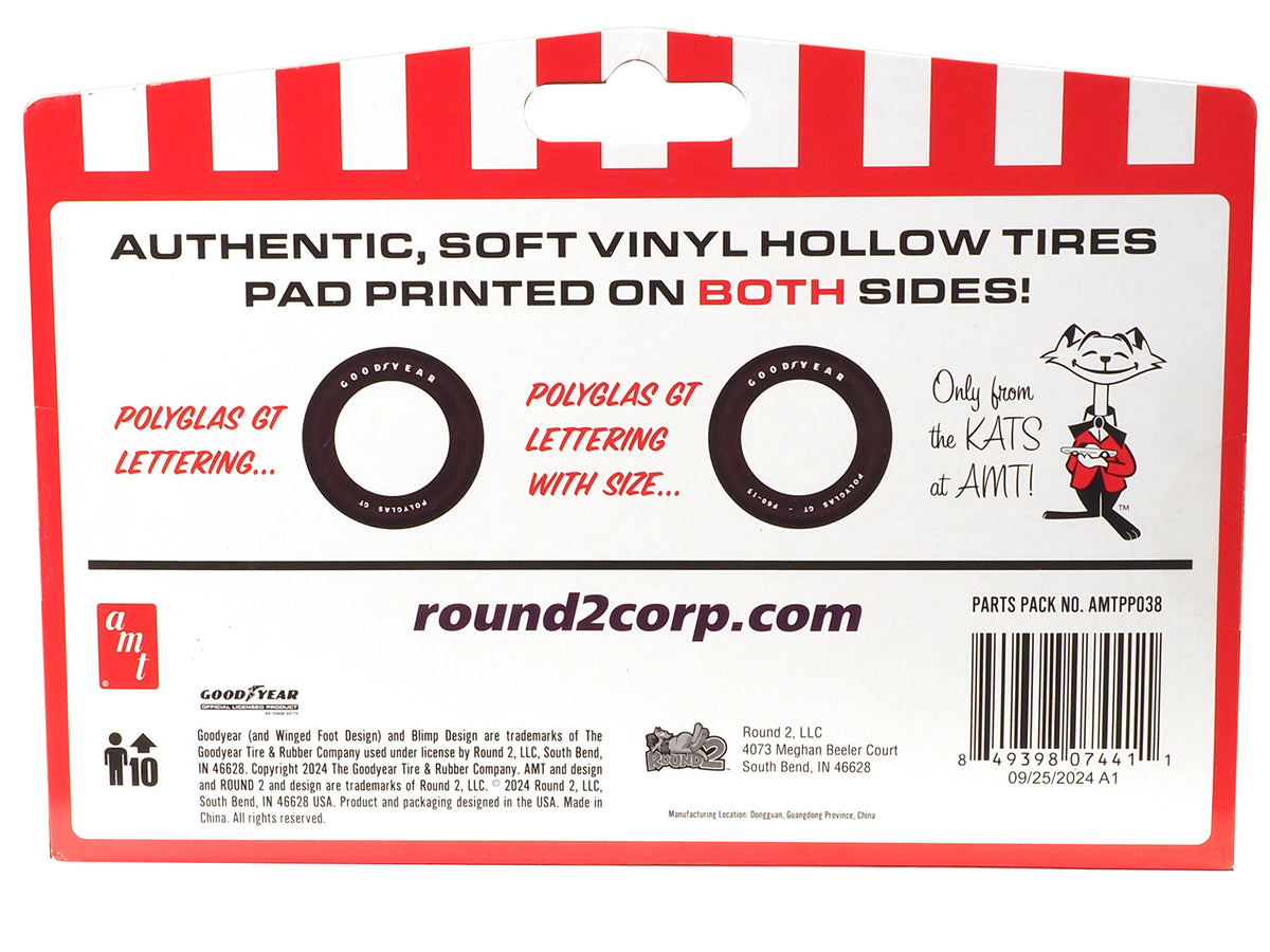 Model Kit "Goodyear Polyglas GT" Tires Set of 8 Pieces for 1/25 Scale Models