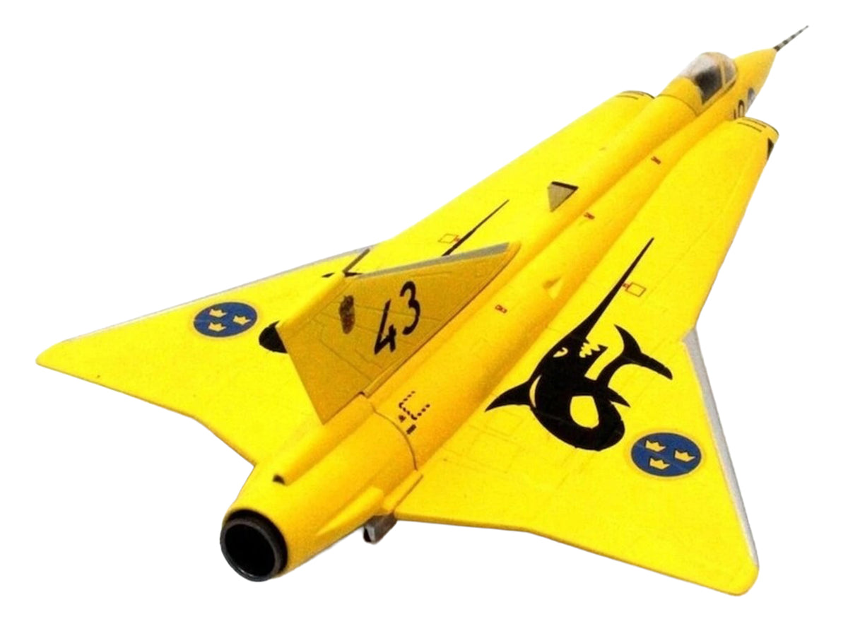 Saab J35J Draken Fighter Aircraft "43-10 3 "Johan Gul" Squadron 10 Wing Final Flight Livery" (1997) Swedish Air Force 1/72 Diecast Model Airplane