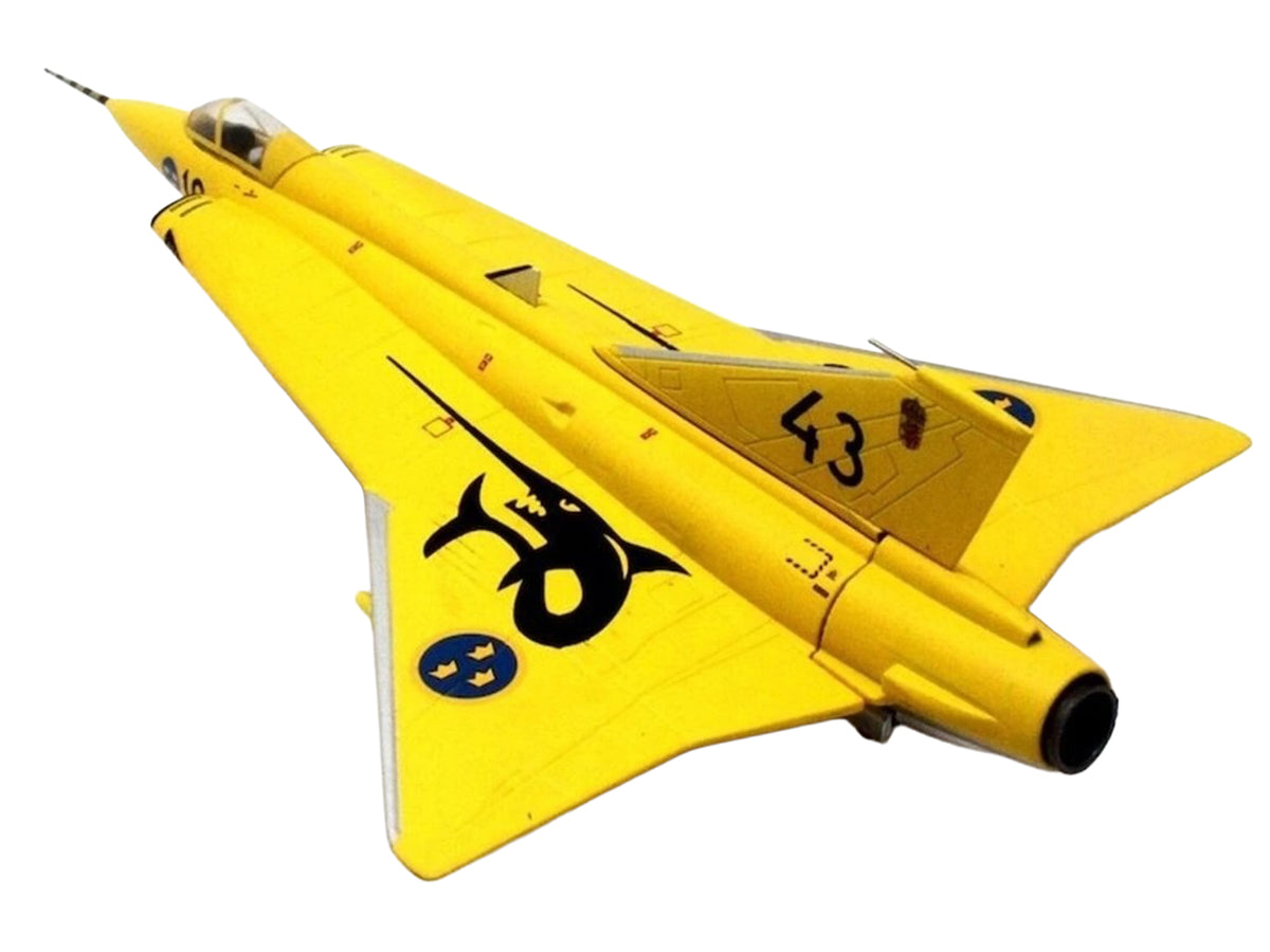 Saab J35J Draken Fighter Aircraft "43-10 3 "Johan Gul" Squadron 10 Wing Final Flight Livery" (1997) Swedish Air Force 1/72 Diecast Model Airplane