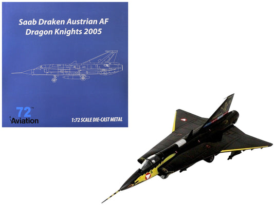 Saab Draken Fighter Aircraft "21 Draken 45th Anniversary Dragon Knights Retirement Livery" (2005) Austrian Air Force 1/72 Diecast Model Airplane