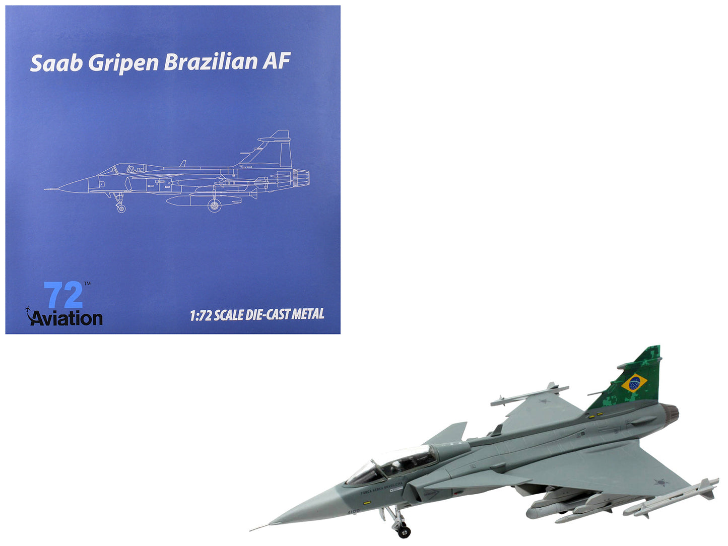 Saab JAS 39E Gripen Fighter Aircraft "Brazilian Air Force" 1/72 Diecast Model Airplane