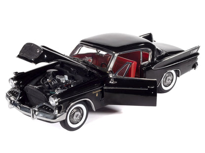 1957 Studebaker Golden Hawk Midnight Black with Red Interior 1/18 Diecast Model