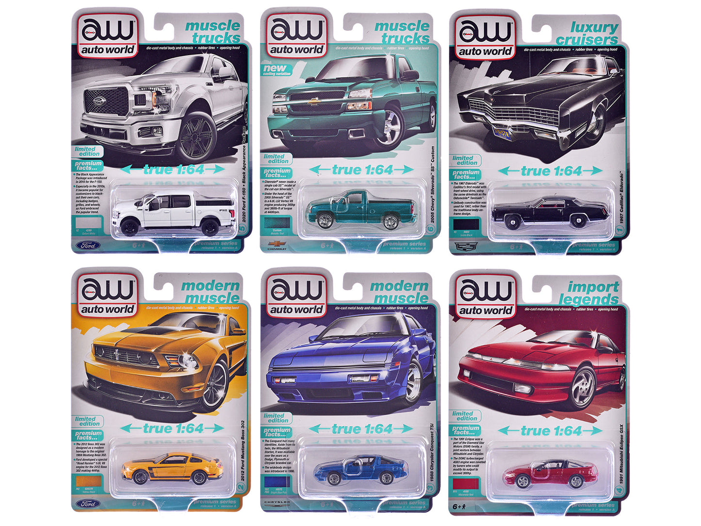 Auto World Premium 2025 Release 1 Set A of 6 pieces 1/64 Diecast Model Cars