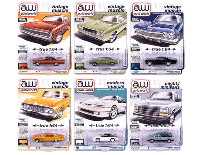 Auto World Premium 2025 Release 2 Set A of 6 pieces 1/64 Diecast Model Cars