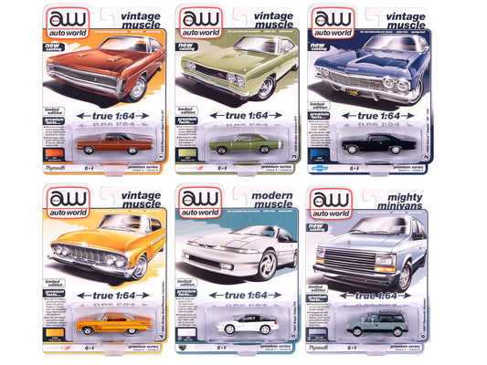 Auto World Premium 2025 Release 2 Set A of 6 pieces 1/64 Diecast Model Cars