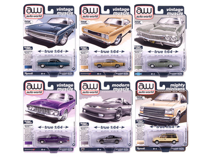 Auto World Premium 2025 Release 2 Set B of 6 pieces 1/64 Diecast Model Cars