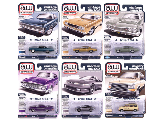Auto World Premium 2025 Release 2 Set B of 6 pieces 1/64 Diecast Model Cars