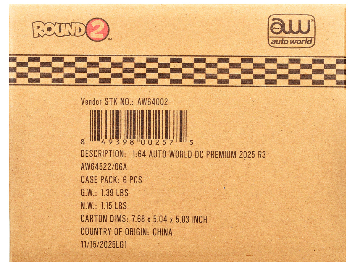 Auto World Premium 2025 Release 3 Set A of 6 pieces 1/64 Diecast Model Cars
