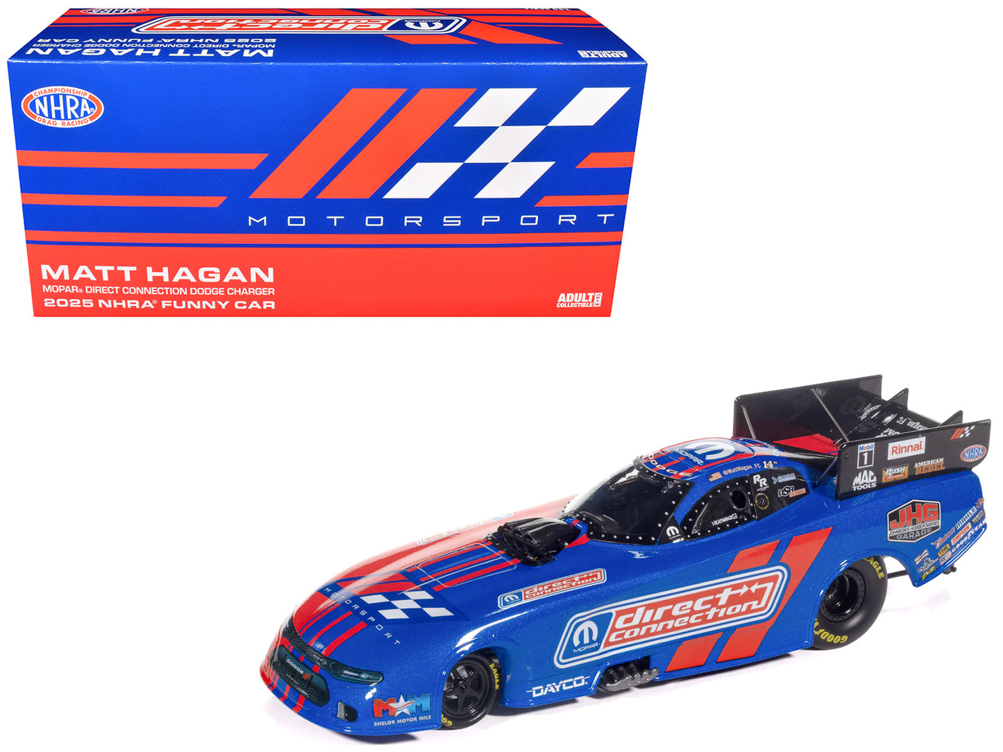 Dodge Charger NHRA Funny Car Matt Hagan "MOPAR Direct Connection" (2025) Limited Edition 1/24 Diecast Model Car