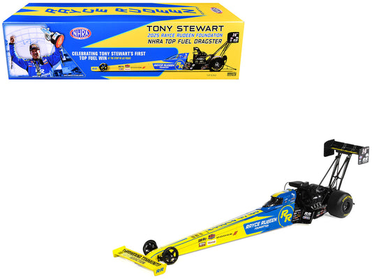 NHRA TFD (Top Fuel Dragster) #14TF Tony Stewart "Rayce Rudeen Foundation" Blue and Yellow (2025) 1/24 Diecast Model