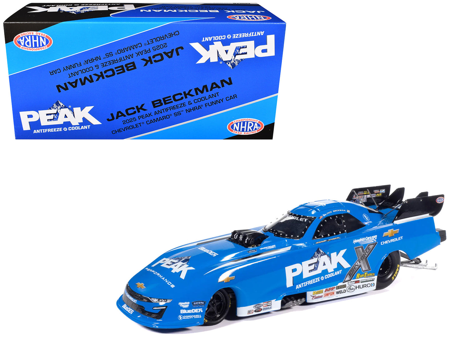 Chevrolet Camaro SS NHRA Funny Car Jack Beckman "Peak" (2025) "John Force Racing" Limited Edition 1/24 Diecast Model