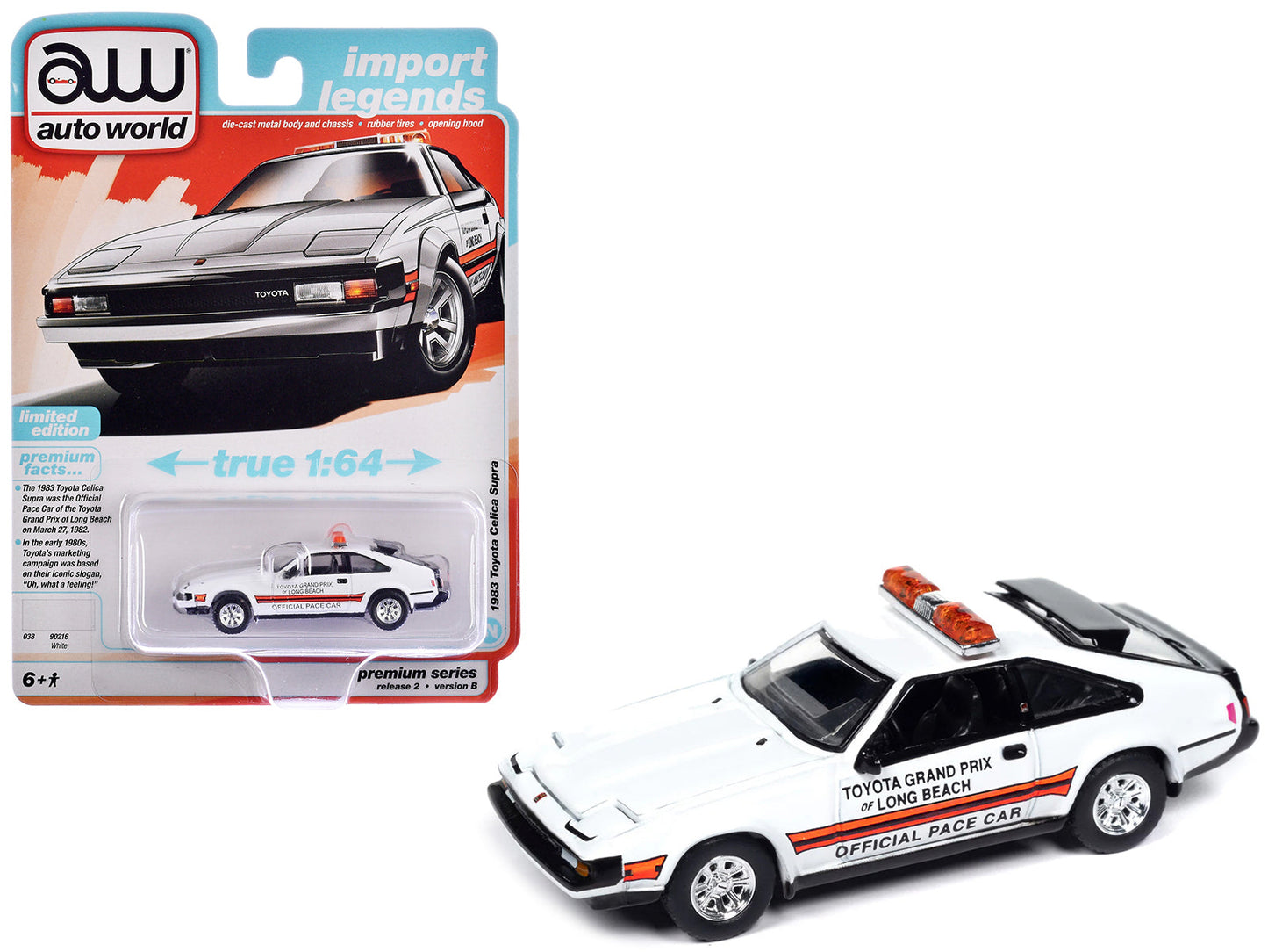 1983 Toyota Celica Supra "Toyota Grand Prix of Long Beach Official Pace Car" White "Import Legends" Series 1/64 Diecast Model Car