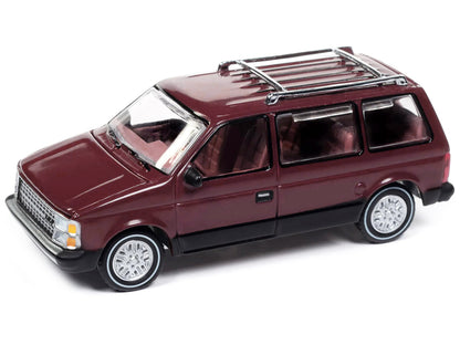 1985 Dodge Caravan Van Crimson Red and Black "Mighty Minivans" Series 1/64 Diecast Model Car