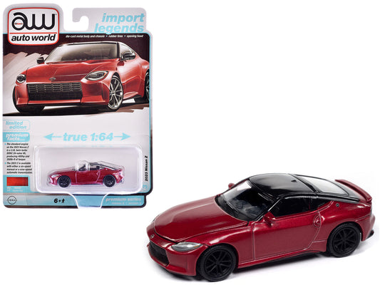 2023 Nissan Z Passion Red Metallic with Black Top "Import Legends" Series 1/64 Diecast Model Car