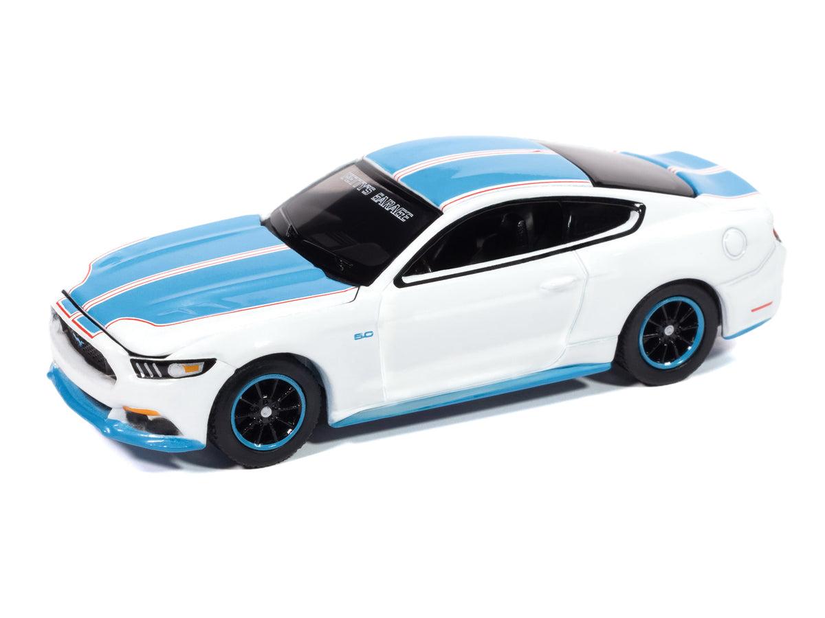 2016 Ford Mustang GT King Premier Edition "Petty's Garage" Oxford White with Petty Blue Stripes "Modern Muscle" Series 1/64 Diecast Model Car