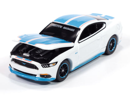 2016 Ford Mustang GT King Premier Edition "Petty's Garage" Oxford White with Petty Blue Stripes "Modern Muscle" Series 1/64 Diecast Model Car