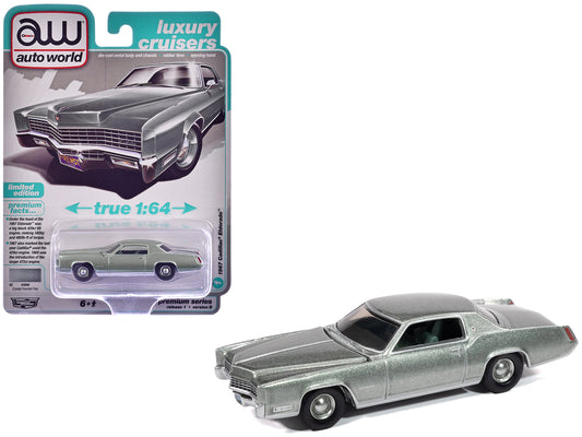 1967 Cadillac Eldorado Crystal Firemist Metallic with Green Interior "Luxury Cruisers" Series 1/64 Diecast Model Car